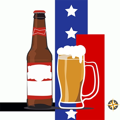 Bottiglia e boccale di birra Budweiser