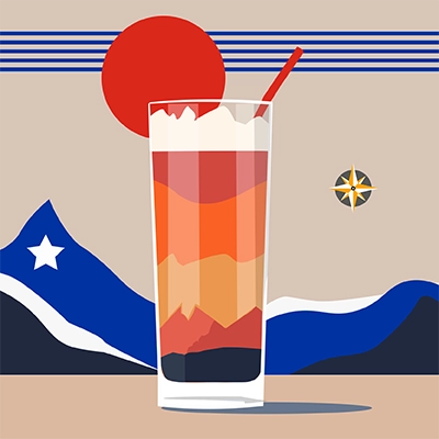 Cocktail Terremoto cileno in bicchiere tradizionale